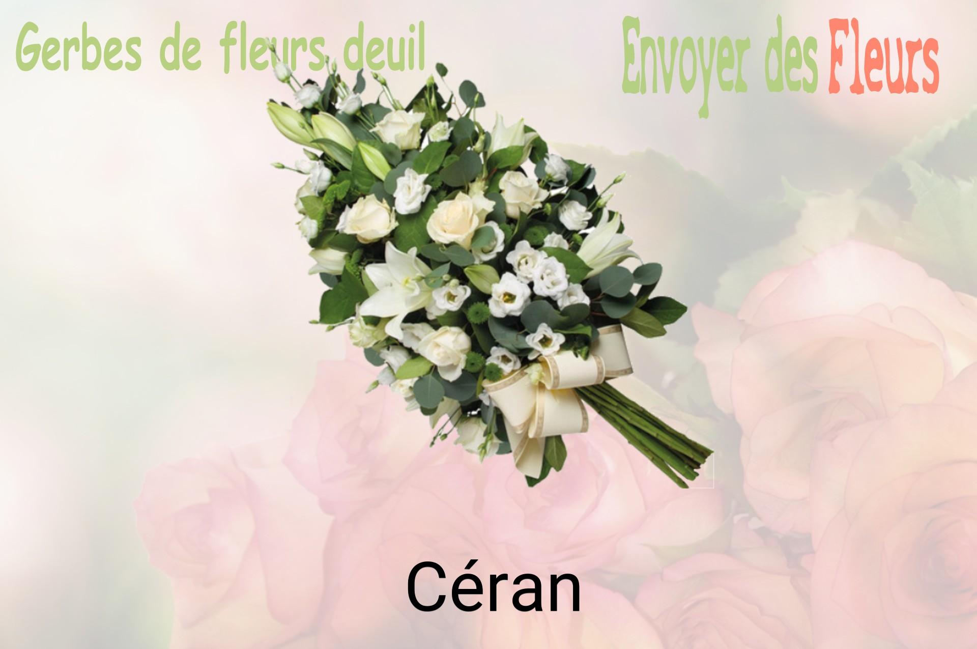 Gerbe de fleurs de deuil livrée à Céran